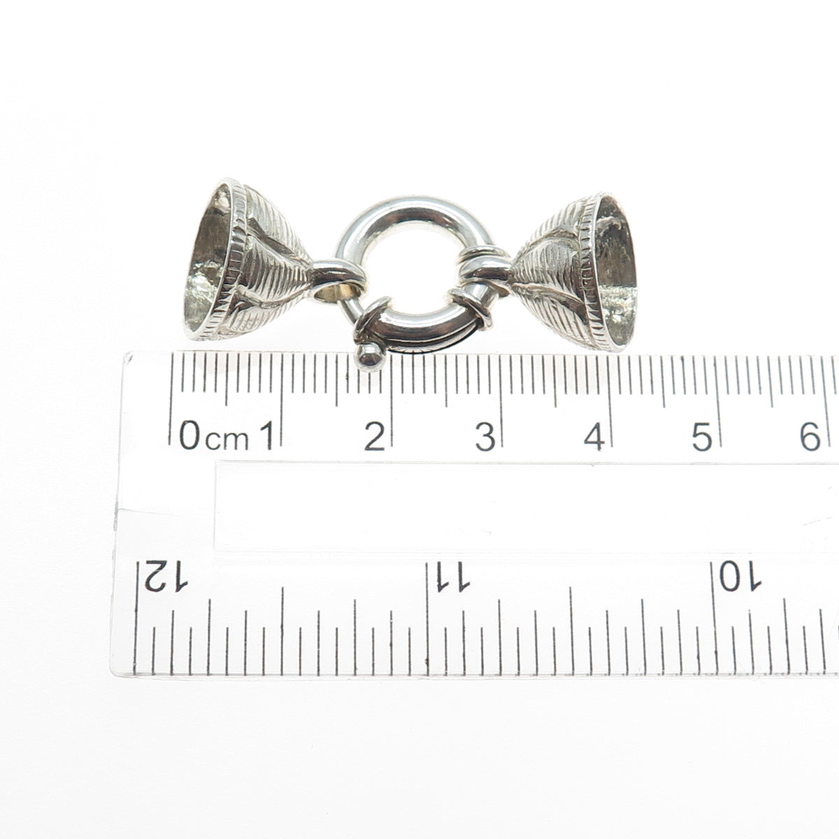 925 Sterling Silver Vintage Bracelet / Necklace Two Ends Spring Ring Lock Clasp