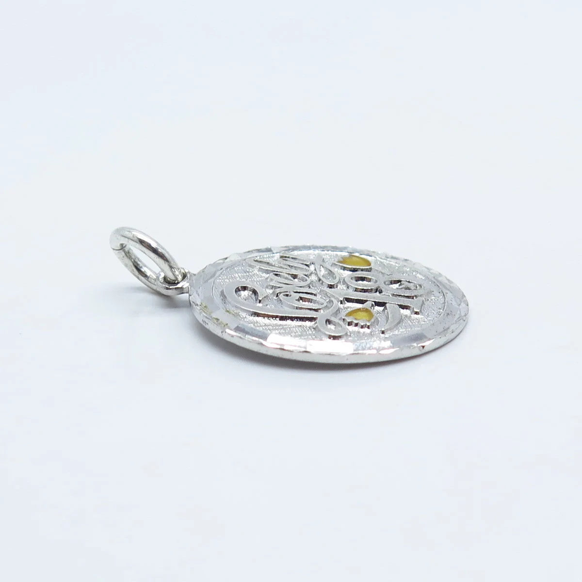 925 Sterling Silver Vintage Griffith & Sons Co Enamel "Lovely 18" Charm Pendant
