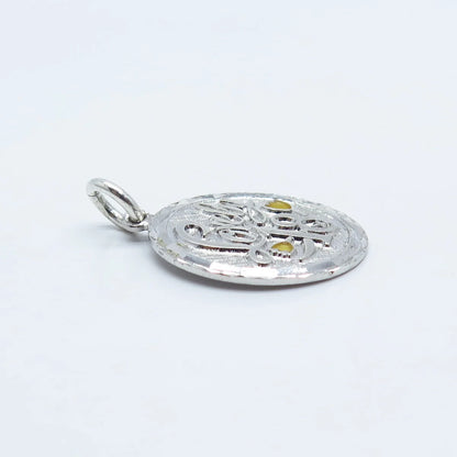 925 Sterling Silver Vintage Griffith & Sons Co Enamel "Lovely 18" Charm Pendant