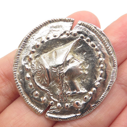 800 Silver Vintage Athena Greek Goddess Pin Pendant