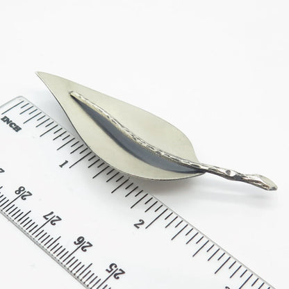 925 Sterling Silver Vintage BEAU Leaf Pin Brooch