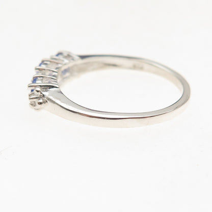 Chuck Clemency 925 Sterling Silver Real Oval-Cut Tanzanite Ring Size 9