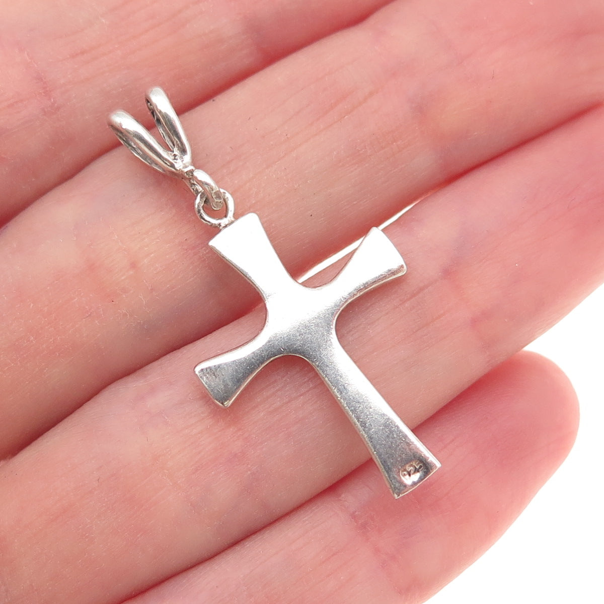 925 Sterling Silver Vintage Cross Religious Charm Pendant