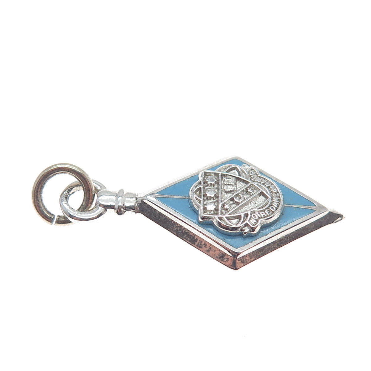 925 Sterling Silver Vintage Enamel Notre Dame de Namur University Charm Pendant
