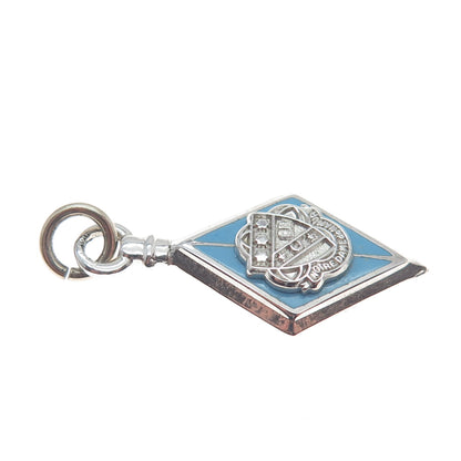 925 Sterling Silver Vintage Enamel Notre Dame de Namur University Charm Pendant