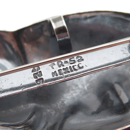 925 Sterling Silver 2-Tone Vintage Mexico Pig Oxidized Pin Brooch / Pendant