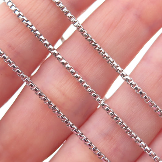 925 Sterling Silver Italy Round Box Chain Necklace 18"