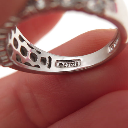 925 Sterling Silver Round-Cut C Z Ring Size 6.25