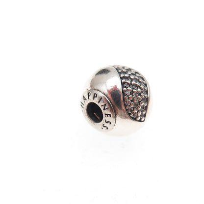 Pandora 925 Sterling Silver C Z Essence Happiness Slide Bead Charm