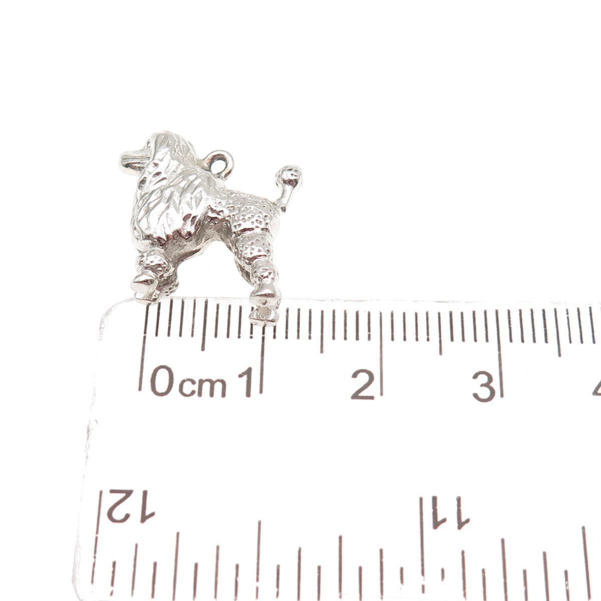 925 Sterling Silver Vintage Poodle Dog 3D Mini Charm Pendant