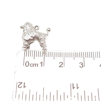 925 Sterling Silver Vintage Poodle Dog 3D Mini Charm Pendant