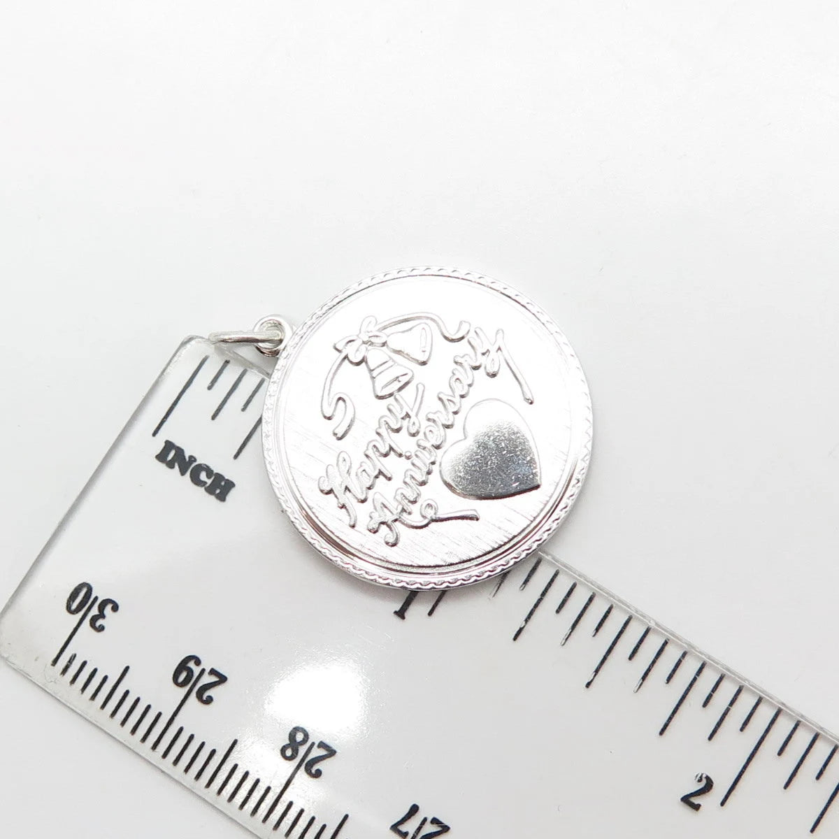 925 Sterling Silver Vintage Griffith and Sons Co. "Happy Birthday" Round Pendant