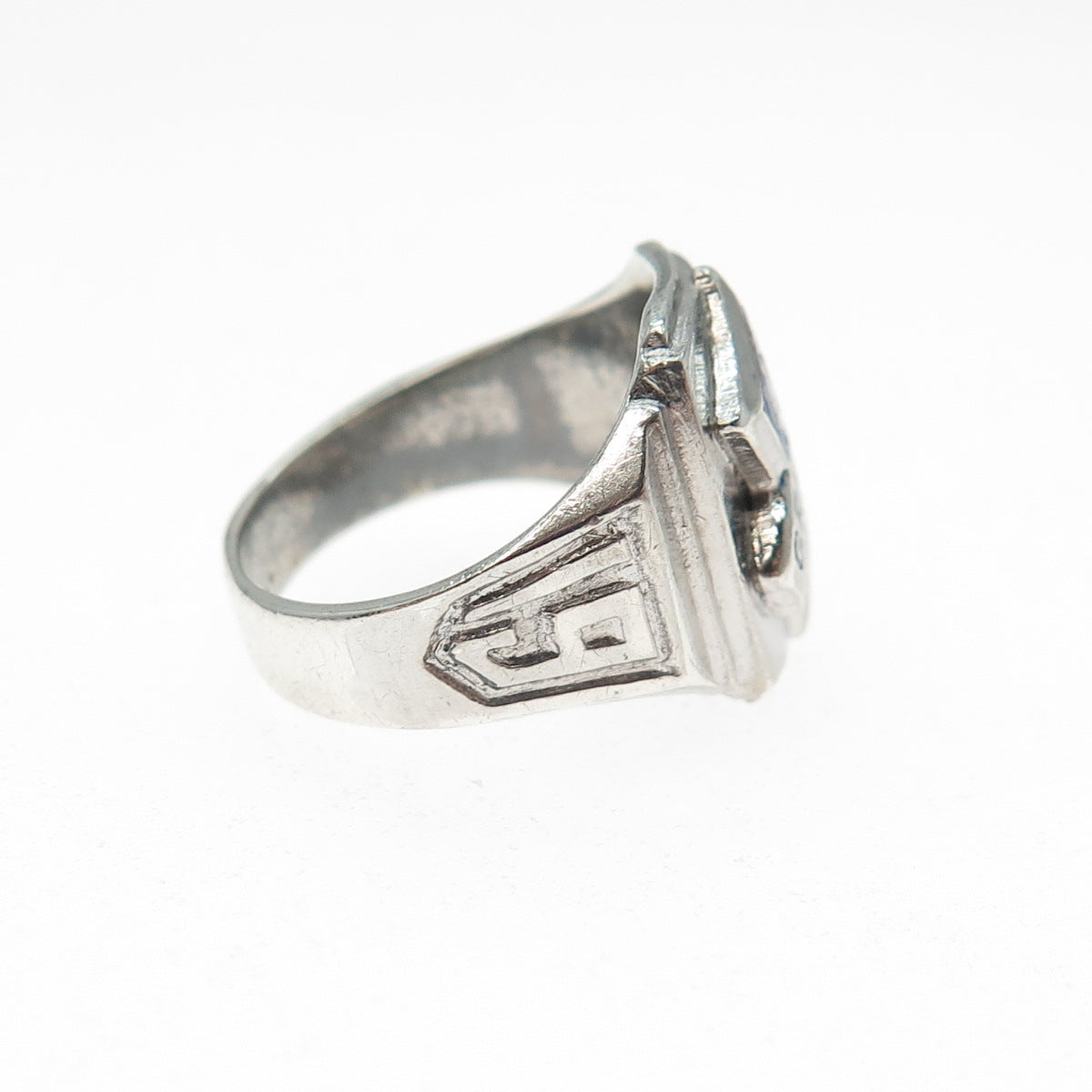 REED & CO. 925 Sterling Silver Vintage 1965 Enamel Greeley School 10 Ring Size 5