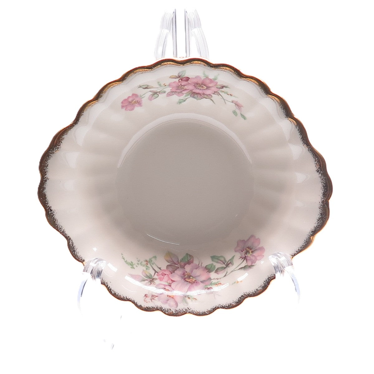 LIMOGES Antique 22K Gold 3K G-F. W. Wild Rose Porcelain SET of 6 Serving Bowls