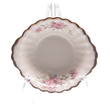LIMOGES Antique 22K Gold 3K G-F. W. Wild Rose Porcelain SET of 6 Serving Bowls