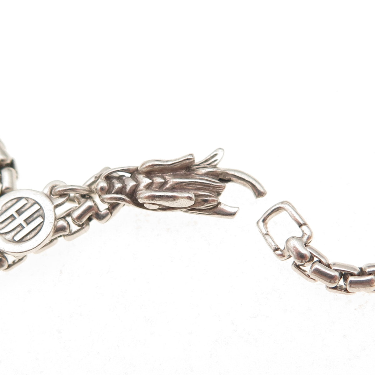 John Hardy Sterling Silver Vintage Round Box Chain Necklace 22" (broken lock)