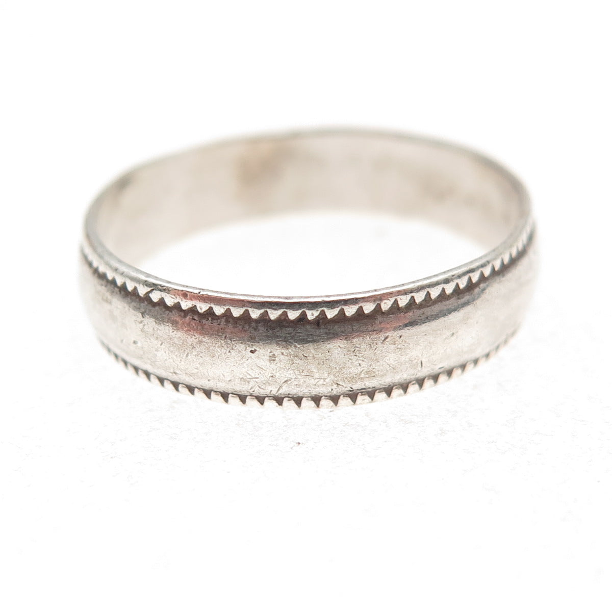 Shube 925 Sterling Silver Vintage Oxidized Band Ring Size 9.75