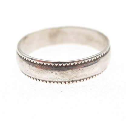 Shube 925 Sterling Silver Vintage Oxidized Band Ring Size 9.75