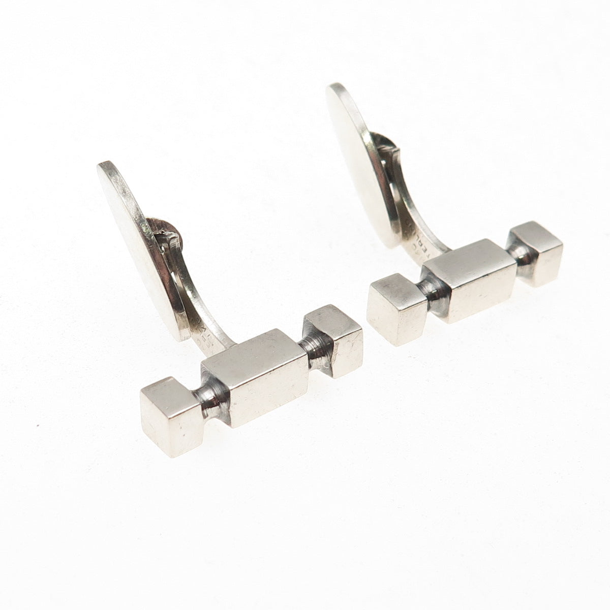 Willy H. Jacob Kromar 830S Silver Vintage Denmark Modernist Oxidized Cufflinks