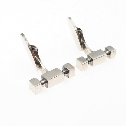 Willy H. Jacob Kromar 830S Silver Vintage Denmark Modernist Oxidized Cufflinks