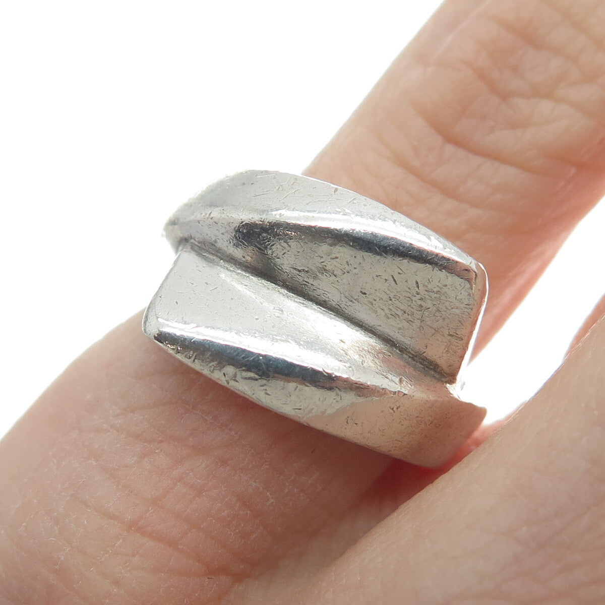JENS TAGE HANSEN 925S Sterling Silver Vintage Denmark Modernist Ring Size 4.25