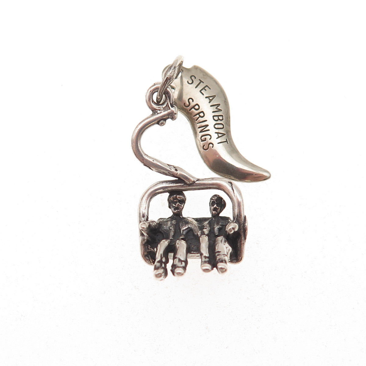 925 Sterling Silver Vintage Steamboat Springs Ski Lift Charm Pendant