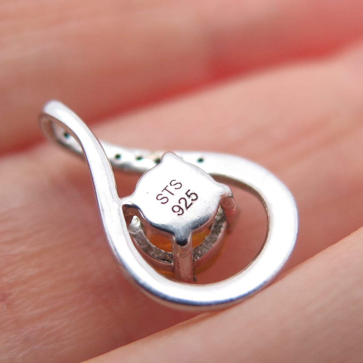 CHUCK CLEMENCY 925 Sterling Silver Real Opal & Spinel Minimalist Charm Pendant