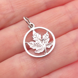 925 Sterling Silver Vintage Canadian Maple Leaf Mini Charm Pendant