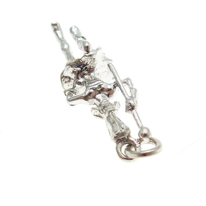 925 Sterling Silver Vintage Parade March Dancer 3D Charm Pendant