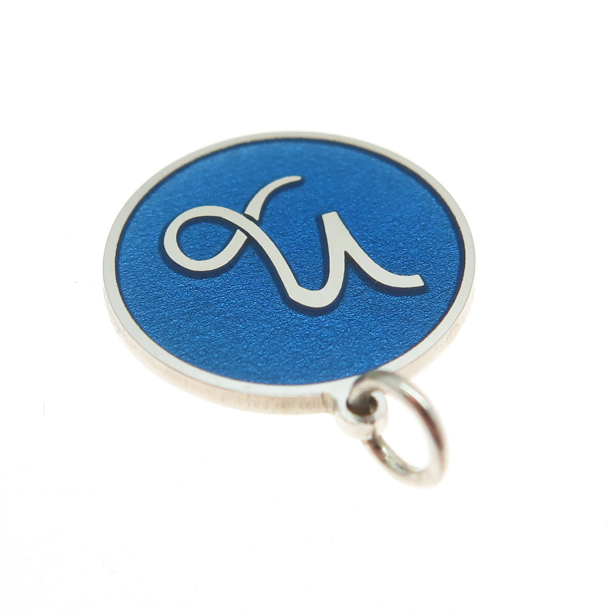 925 Sterling Silver Blue Enamel Capricorn Zodiac Minimalist Charm Pendant