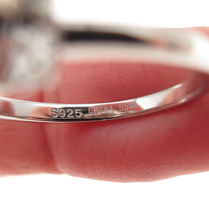 DSMK 925 Sterling Silver Oval-Cut C Z Engagement Ring Size 9.25