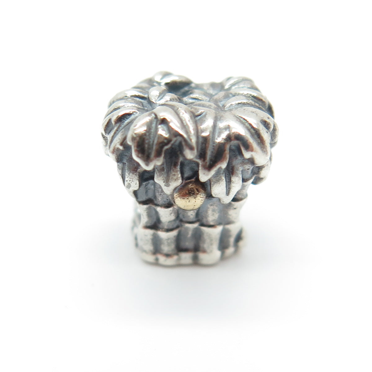 PANDORA 14K Gold & 925 Sterling Silver Palm Tree Bead Charm