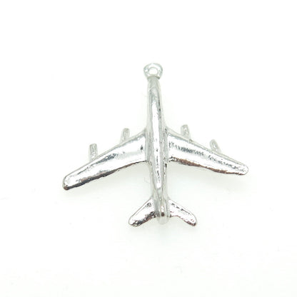 925 Sterling Silver Vintage Airplane Pendant