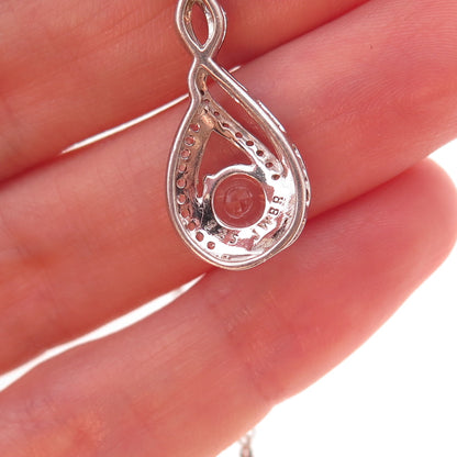 Jane Seymour Sterling Silver Real White Topaz Infinity Cable Chain Necklace 18"