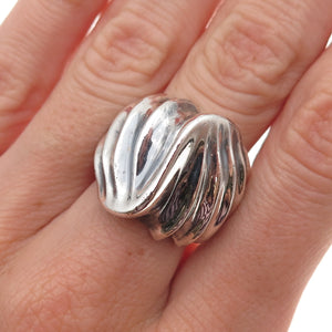 925 Sterling Silver Vintage Mexico Modernist Oxidized Ring Size 7.5