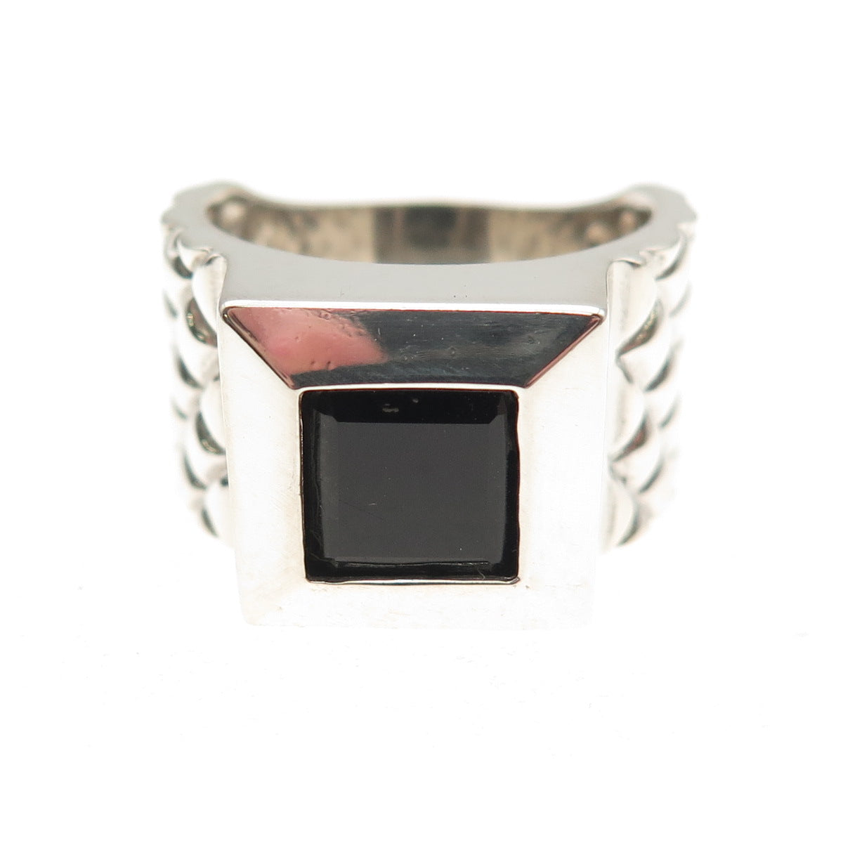 Chateau D’Argent 925 Sterling Silver Vintage Real Black Spinel Ring Size 9