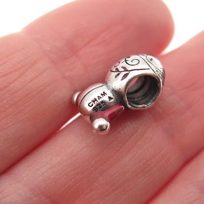 Chamilia 925 Sterling Silver Enamel Japanese Geisha Doll Slide Bead Charm