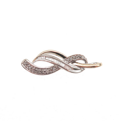 Sun 925 Sterling Silver 14K Gold Real Diamond Infinity Charm Pendant