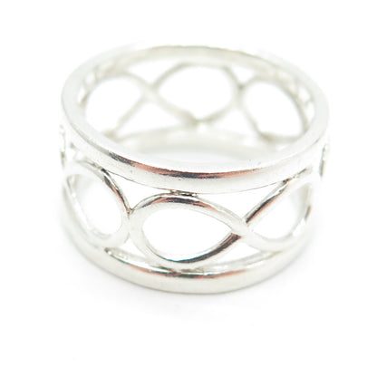 925 Sterling Silver Vintage All Around Infinity Band Ring Size 6.75