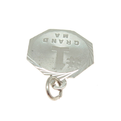 925 Sterling Silver Vintage "No 1 Grandma" Pendant