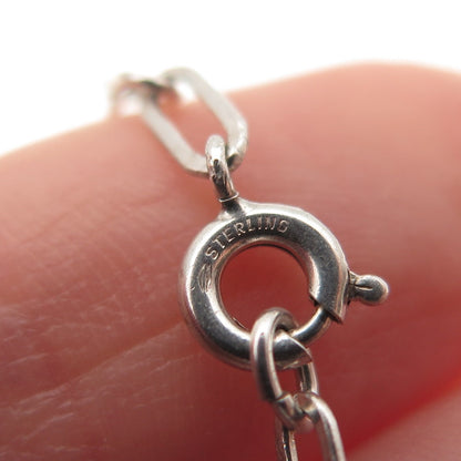 925 Sterling Silver Vintage Oval Paperclip Chain Necklace 18"