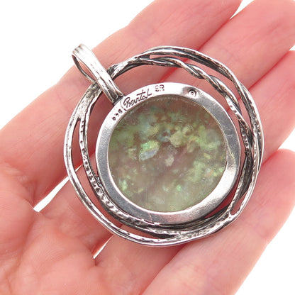 Luli Hamersztein & Revital Sterling Silver Vintage Israel Roman Glass Pendant