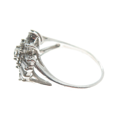 CHAPAL ZENRAY 925 Sterling Silver Multi-C Z Cluster Ring Size 8.25