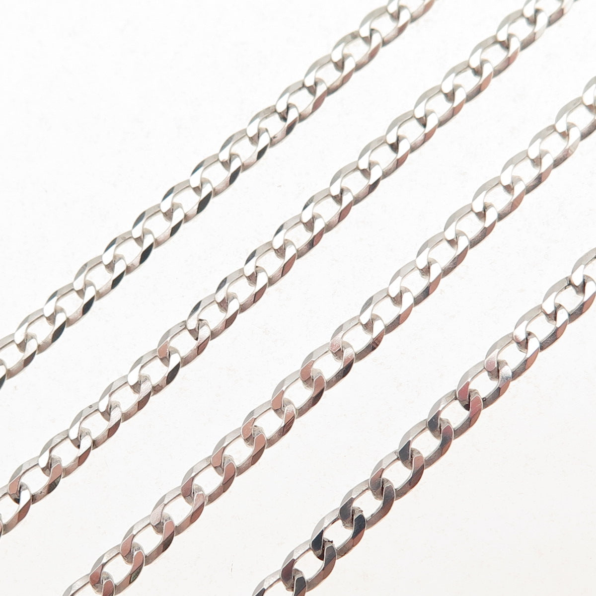 P. Lux 925 Sterling Silver Vintage Italy Curb Chain Necklace 20"