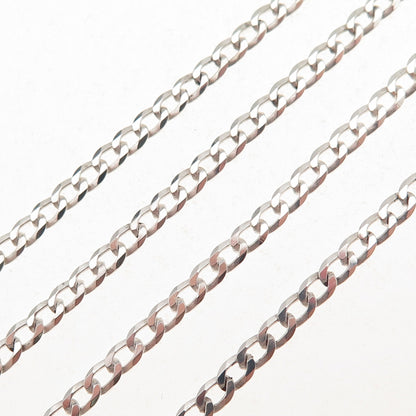 P. Lux 925 Sterling Silver Vintage Italy Curb Chain Necklace 20"
