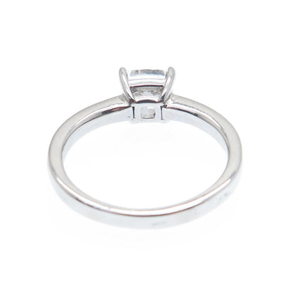 DSMK 925 Sterling Silver Cushion & Round-Cut C Z Engagement Ring Size 6.25