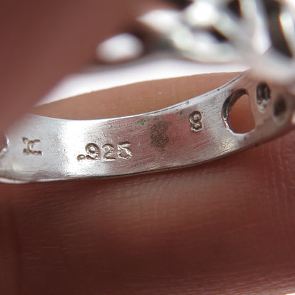 CELLINI 925 Sterling Silver Vintage Celtic Knot Band Ring Size 8.25