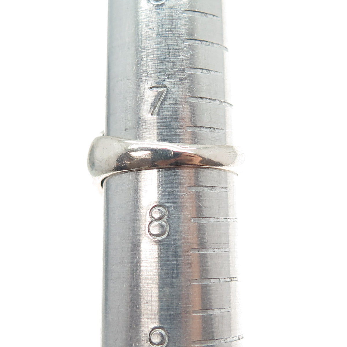 925 Sterling Silver Vintage Modernist Hook & Eye Oxidized Ring Size 7.5
