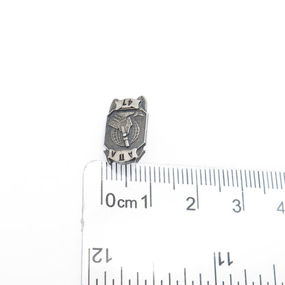METAL ARTS CO. 925 Sterling Silver Vintage Scientist Oxidized Minimalist Brooch