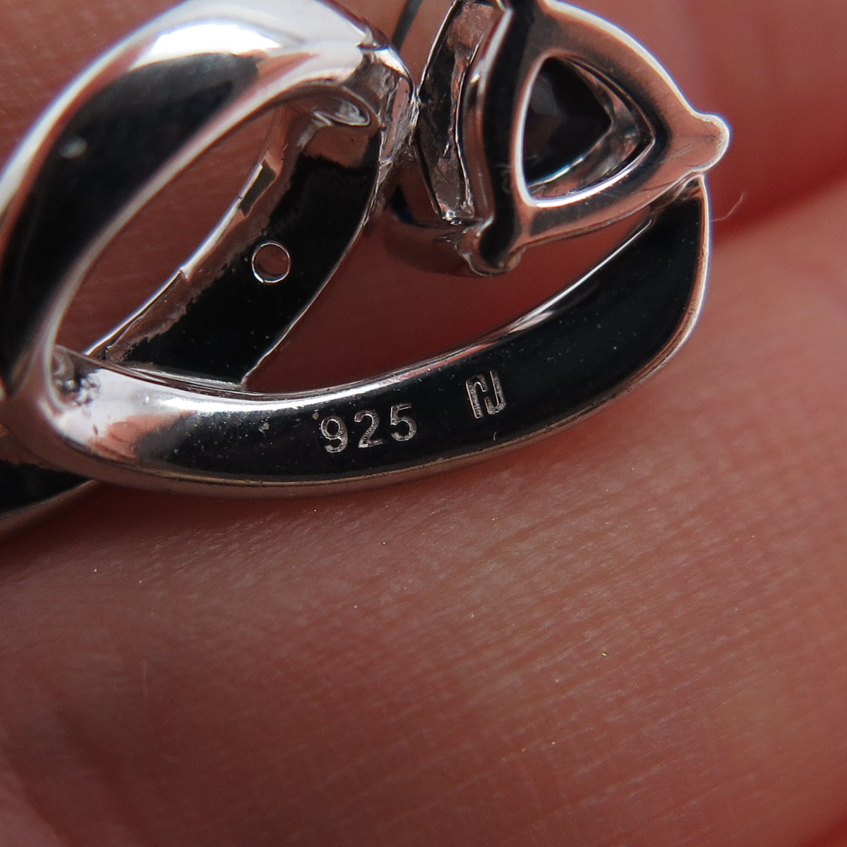 925 Sterling Silver Lab-Created Sapphire & Real White Topaz Slide Pendant